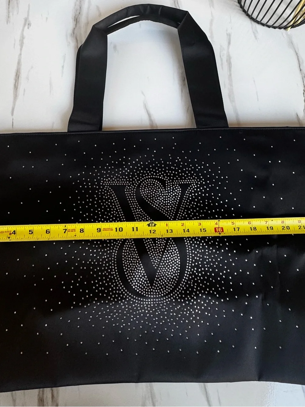 Victoria's Secret Black Tote with Rhinestone VS Logo